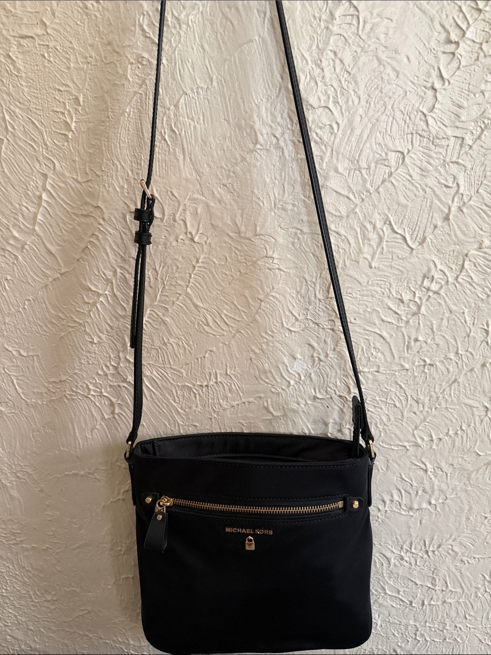 Michael Kors Black Crossbody with Gold Hardware